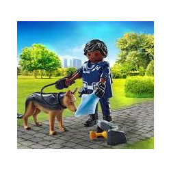Playmobil - 71162 -  Policier avec chien de recherche.
